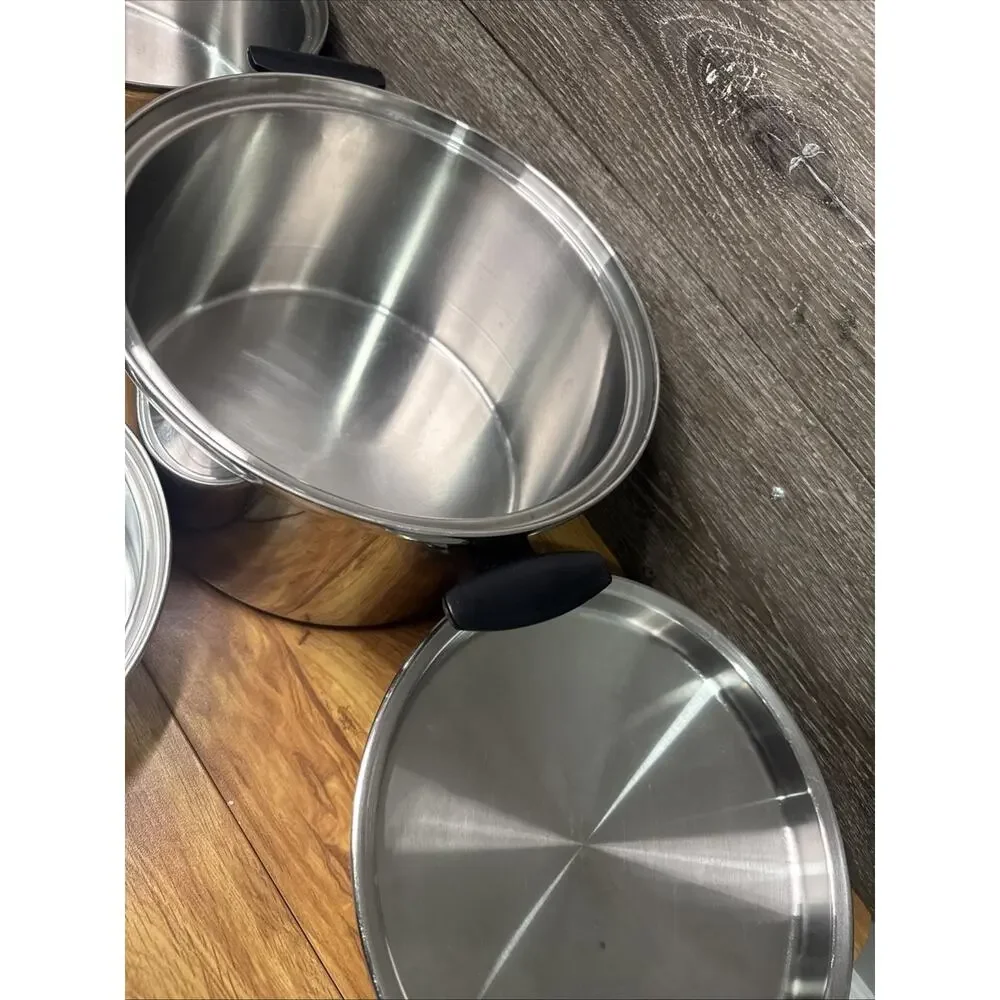 Townecraft Chefs Ware Cookware 8 Piece Set Multi Ply Core T304 Stainless Steel